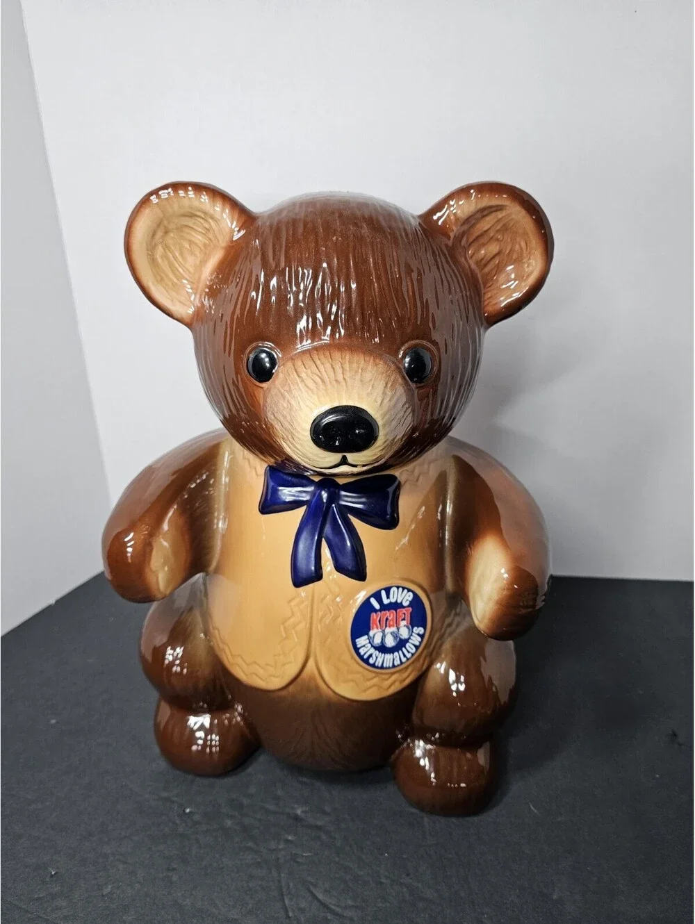 Vintage 1982 Kraft T Bear Cookie Jar I Love Marshmallows Regal China 15in